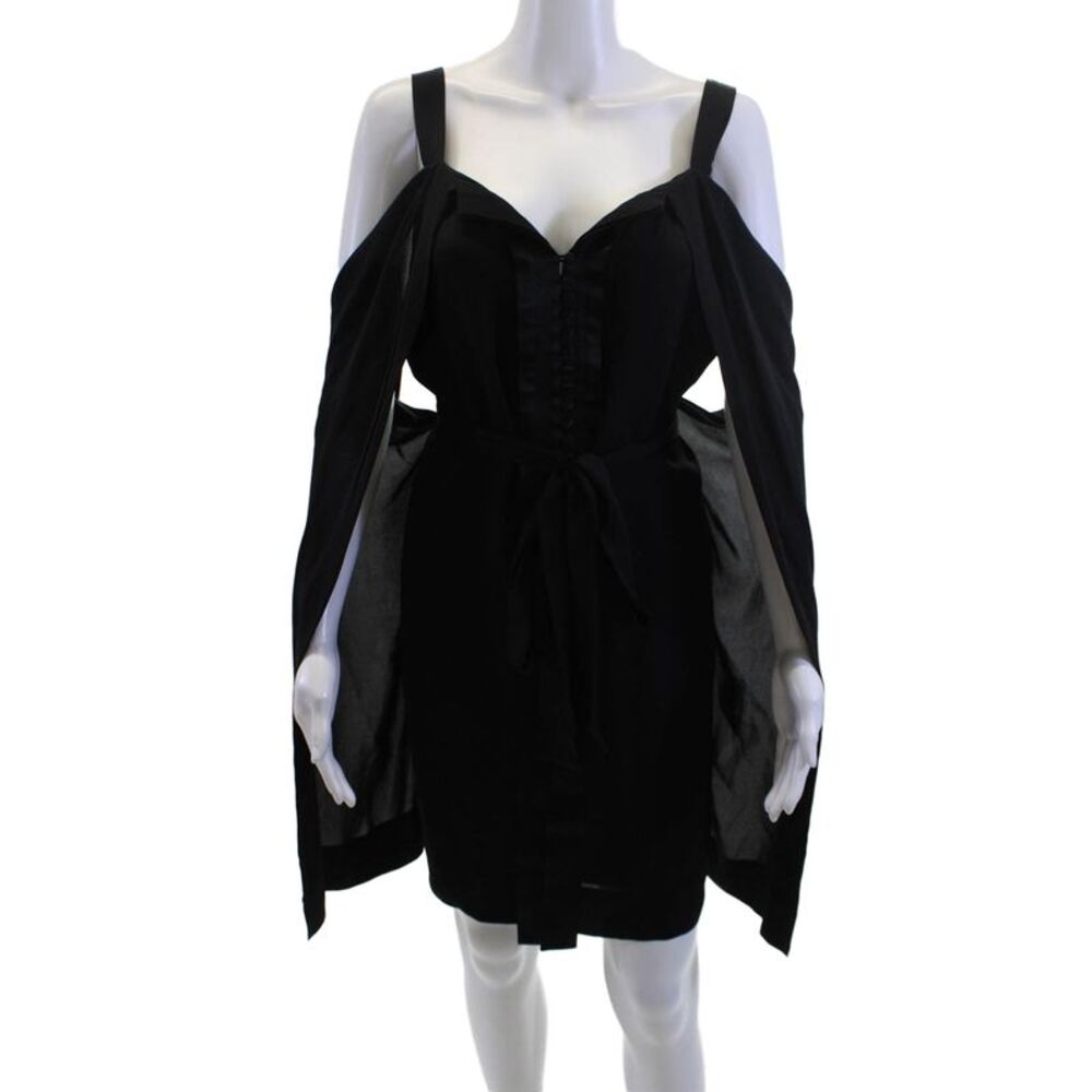 BCBG Max Azria Women Mini Gothic Black Dress Rayon Spandex Size 2XS